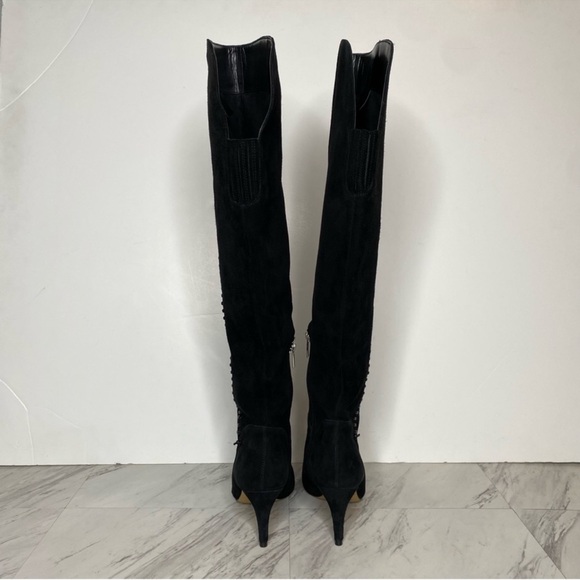 Vince Camuto Seselti Black Suede Pointy Toe Tall Boot 8 1/2 M - Picture 2 of 16